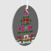 Funny Xmas Lighting Sewing Machine met kerstboom Ornament (voorkant)