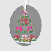 Funny Xmas Lighting Sewing Machine met kerstboom Ornament (voorkant)