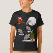 Funny Xmas Lighting Tree Santa Riding Manatee Chri T-shirt (Voorkant)