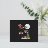 Funny Xmas Lighting Tree Santa Riding Orca Fish Ch Briefkaart (Staand voorkant)