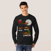 Funny Xmas Lighting Tree Santa Rooster Bird T-shirt (Voorkant volledig)
