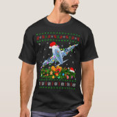 Funny Xmas Lighting Tree Santa Ugly Airplane Chris T-shirt (Voorkant)