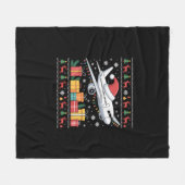 Funny Xmas Lighting Tree Santa Ugly Airplane  Fleece Deken (Voorkant (Horizontaal))