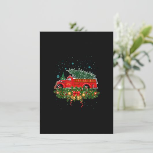 Funny Xmas Lighting Tree Santa Ugly Truck Chr Kaart (Staand voorkant)