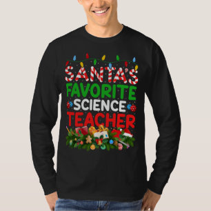 Funny Xmas Lights Santa Science leraar Kerstmis T-shirt