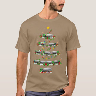 Funny Xmas Matching Santa Cement Mier Truck T-shirt