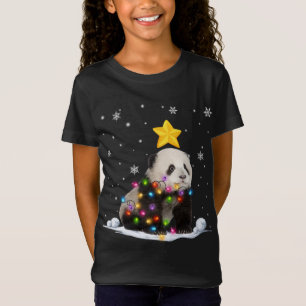 Funny Xmas Panda Beer Dieren met kerstbomen T-shirt
