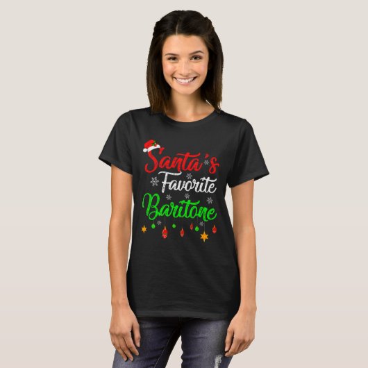 Funny Xmas Santas Favorite Baritone Christmas T-shirt (Voorkant volledig)