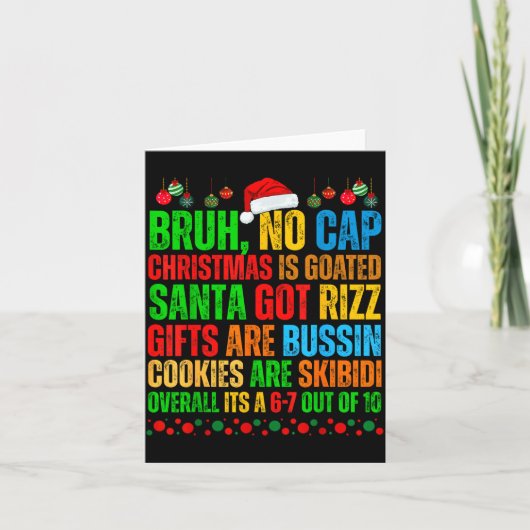 Funny Xmas School Generation Alpha Gen A Slang Chr Kaart (Voorkant)