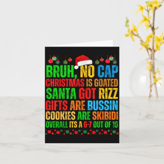 Funny Xmas School Generation Alpha Gen A Slang Chr Kaart (Gele Bloem)