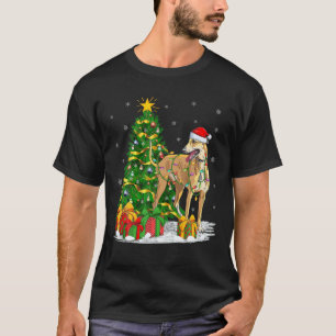 Funny Xmas Tree Family Matking Santa Greyhound Ch T-shirt