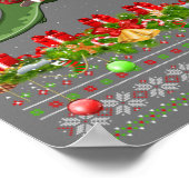 Funny Xmas Ugly Santa Riding Pterodactyl Bird Chri Poster (Hoek)