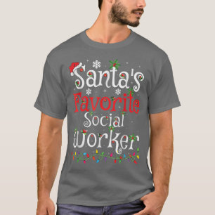 Funny Xmas verlichtend de favoriete sociale werker T-shirt