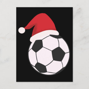 Funny Xmas Voetbal Santa Hat, Soccer Lover Briefkaart
