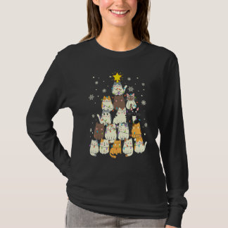 Funny Xmas voor Kind-volwassen kerstkat-boomwortel T-shirt