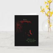 Funny Xmas Wizard Ride Rudolph Show Us The Meaning Kaart (Gele Bloem)