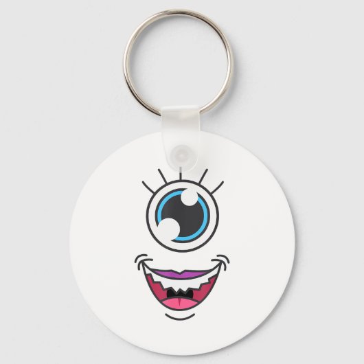 Funny Y Monster Eyeball Face Halloween Sleutelhanger (Voorkant)