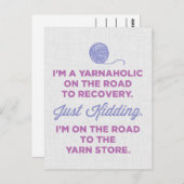Funny Yarnaholic Briefkaart (Voorkant / Achterkant)