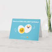 Funny Yellow and Blue Egg Pun Kaart (Voorkant)