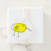 Funny Yellow Bird Doodle Bedankjes Labels (In situ)