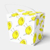 Funny Yellow Cartoon Birds Doodle Drawing  Bedankdoosjes (Achterkant)