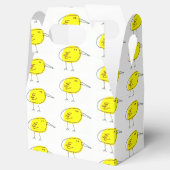 Funny Yellow Cartoon Birds Doodle Drawing Bedankdoosjes (Geopend)