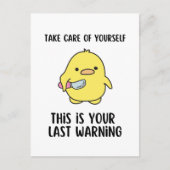 Funny Yellow Duck Caption Gezegde Briefkaart (Voorkant)