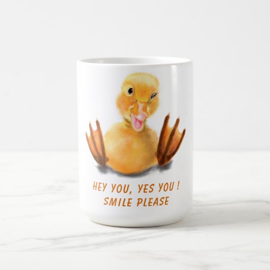 Funny Yellow Duck Mok - Aangepaste tekst (Center)