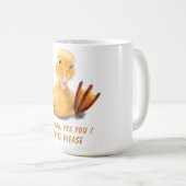 Funny Yellow Duck Mok - Aangepaste tekst (Voorkant rechts)
