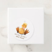 Funny Yellow Duck Playful Wink Happy Smile Cartoon Bedankjes Labels (In situ)