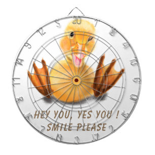 Funny Yellow Duck Playful Wink Happy Smile Cartoon Dartbord