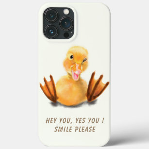 Funny Yellow Duck Playful Wink Happy Smile iPhone 13 Pro Max Hoesje