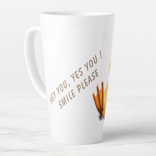 Funny Yellow Duck Playful Wink Smile - aangepaste  Latte Mok (Linkerhoek)