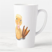 Funny Yellow Duck Playful Wink Smile - aangepaste  Latte Mok (Rechts)