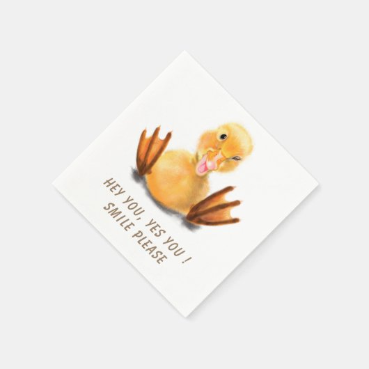 Funny Yellow Duck Playful Wink Smile - aangepaste Servet (Hoek)