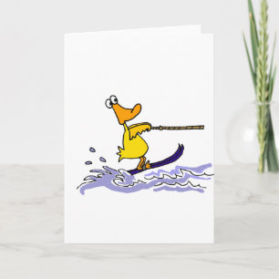 Funny Yellow Duck Water Skiing Kaart