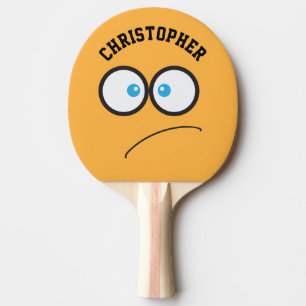 Funny Yellow Face Novelty, gepersonaliseerde naam Tafeltennisbatje