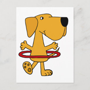 Funny Yellow Labrador Retriever die Hula Hoop spee Briefkaart