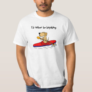Funny Yellow Labrador Retriever Kayaking T-shirt