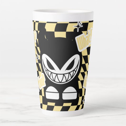 Funny Yellow Labubou-Inspired Mug | Cute Bold  Latte Mok (Voorkant)