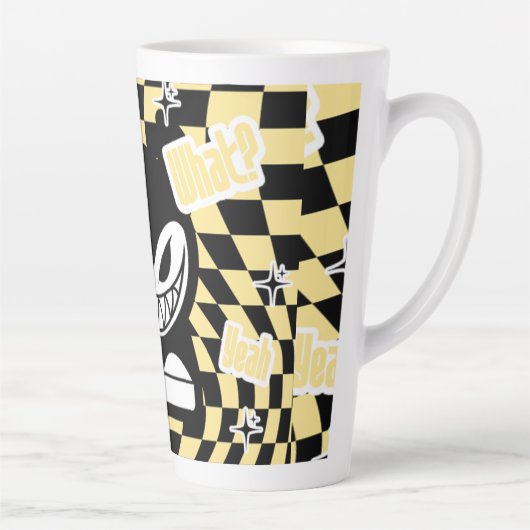 Funny Yellow Labubou-Inspired Mug | Cute Bold  Latte Mok (Rechts)