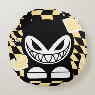 Funny Yellow Labubou-Inspired Rond Kussen