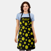 Funny yellow pickleball All-Over Print BBQ Apron Schort (Gedragen)