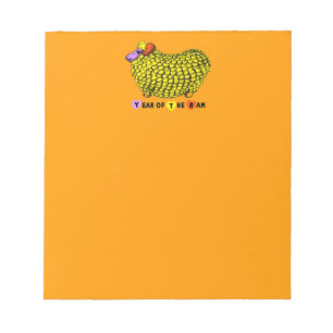 Funny Yellow Ram Chinese Year Zodiac Notitieblok