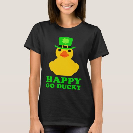 Funny Yellow Rubber Duck Leprechaun Hat St Patrick T-shirt (Voorkant)