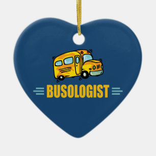 Funny Yellow School Bus Humoureus Keramisch Ornament