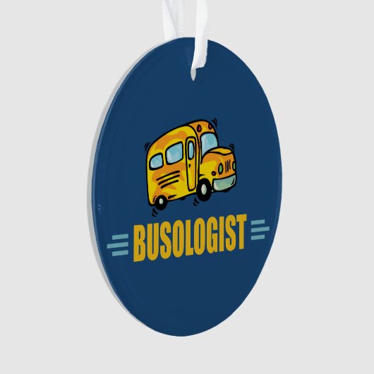Funny Yellow School Bus Humoureus Ornament (voorkant)