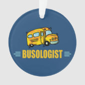 Funny Yellow School Bus Humoureus Ornament (voorkant)
