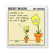 Funny Yellow Tulips moeder en dochter Cartoon