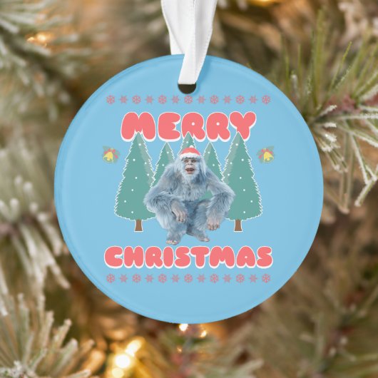 Funny Yeti - Vrolijk kerstfeest Ornament (Boom)
